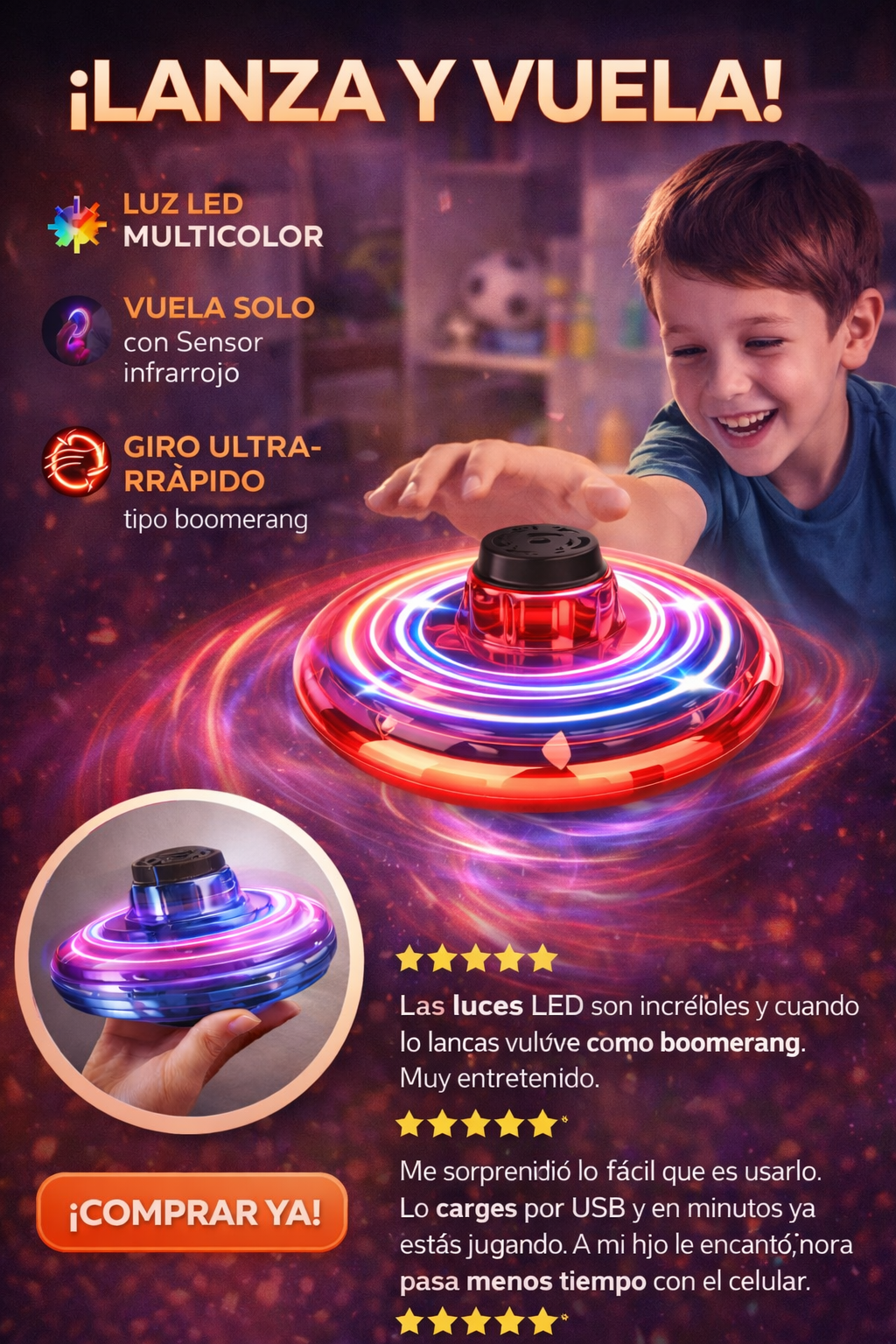 JUGUETE  DRON PLATILLO VOLADOR