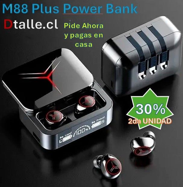 M88 PLUS POWER BANK CON AURICULARES