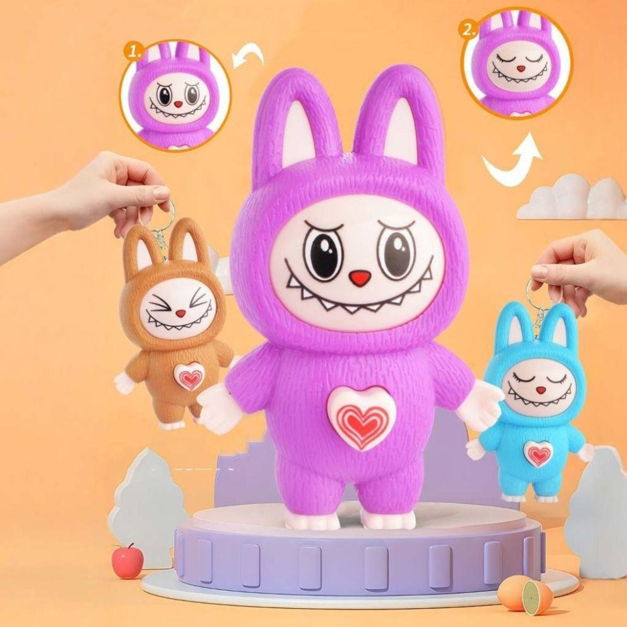 Pack 3 Llavero Labubu Cambio De Cara  / Pagas tu producto al recibir